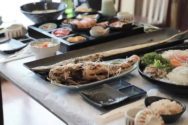 Yakın çekim - lezzetli Japon yemekleri manzarası