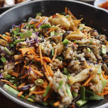 Lezzetli yiyeceklere yakın.