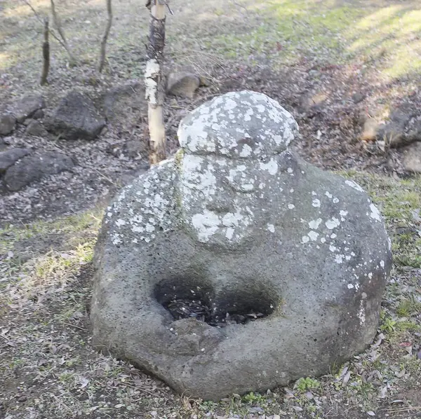 Japonya parkında taş heykel
