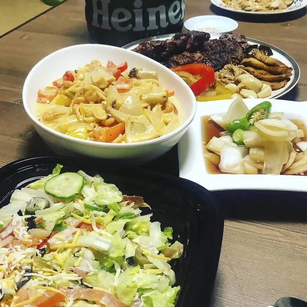 Lezzetli yiyeceklerin yakın görüntüsü