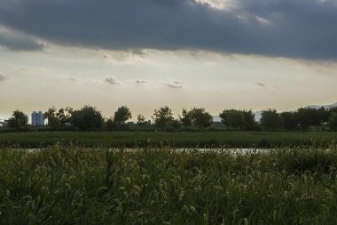 Gölün üzerinde güzel bir gün batımı