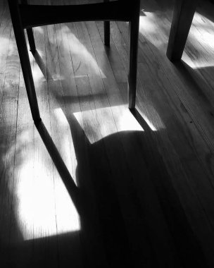 Modern bir evin siyah beyaz fotoğrafı.