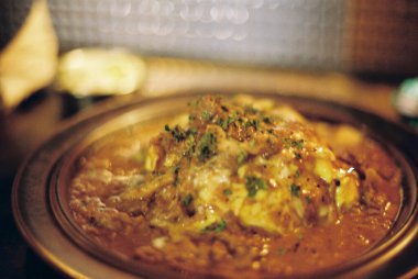 Lezzetli Asya yemeklerinin yakın görüntüsü