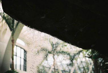 Bardağa su damlatıyor.