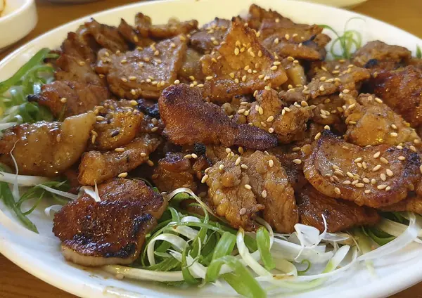 Lezzetli Asya mutfağının yakın görüntüsü