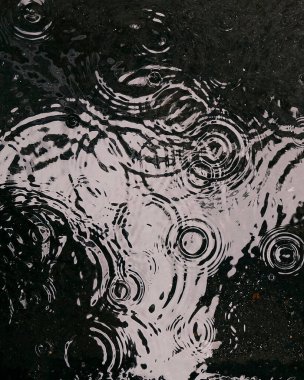 Cam yüzeyine su damlatıyor.