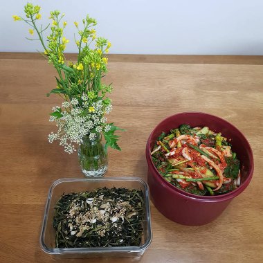 Lezzetli Asya yemeklerinin yakın görüntüsü