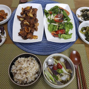 Asya yemeği ve pilavı