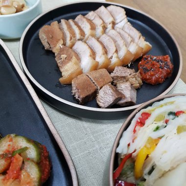 Lezzetli Asya mutfağının yakın görüntüsü