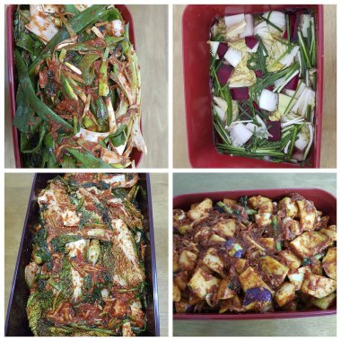 Çeşitli yemek türlerinin fotoğrafı.