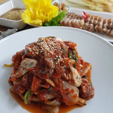 Lezzetli Asya mutfağının yakın görüntüsü