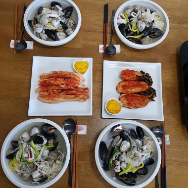 Lezzetli deniz ürünleri, seçici odaklanma