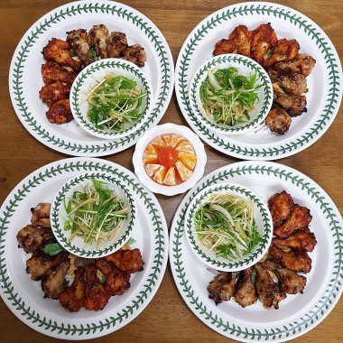 Lezzetli yiyeceklerin yakın görüntüsü