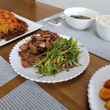 Kızarmış domuz eti fotoğrafı.