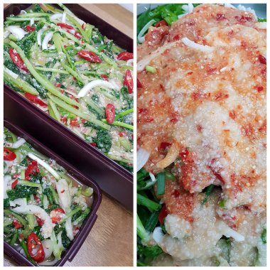 Lezzetli Asya yemeklerinin yakın görüntüsü