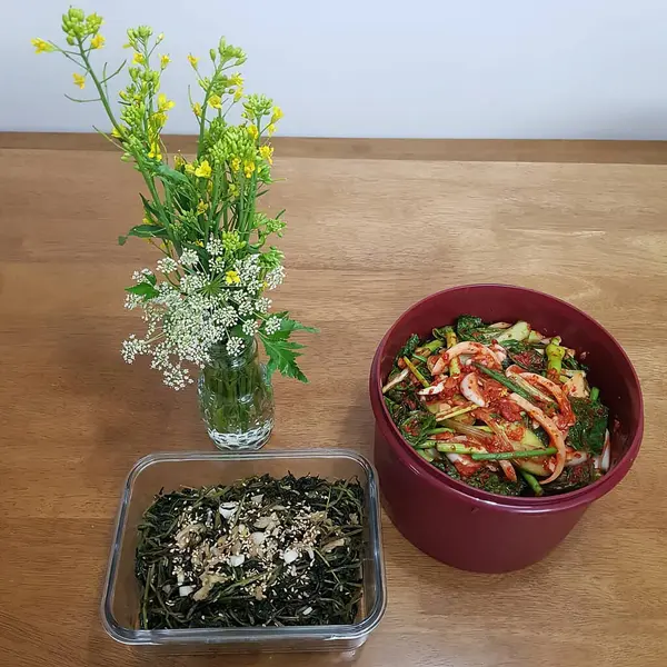 Lezzetli Asya yemeklerinin yakın görüntüsü