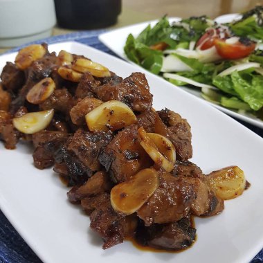 Lezzetli yiyeceklerin yakın görüntüsü