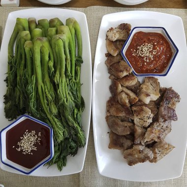 Lezzetli Asya mutfağının yakın görüntüsü