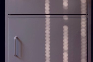 modern metal door with a white handle