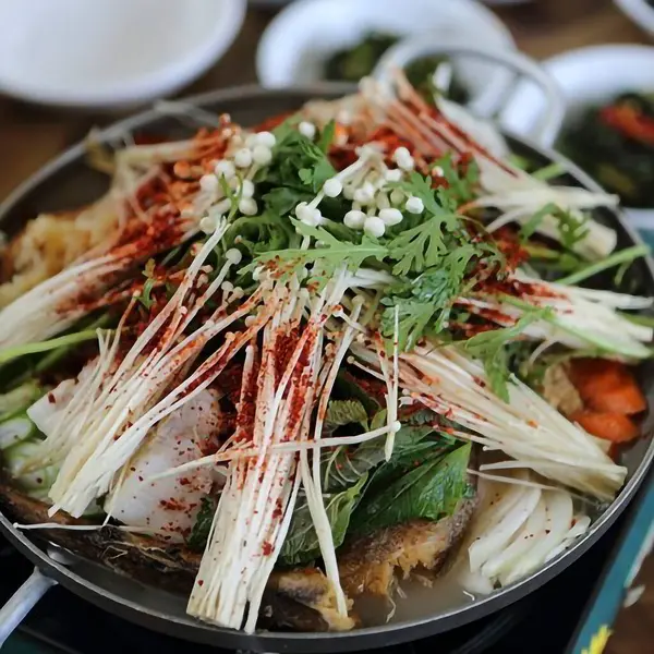 Lezzetli Asya yemeklerinin yakın görüntüsü