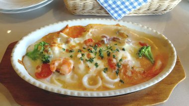 Lezzetli Asya mutfağının yakın görüntüsü