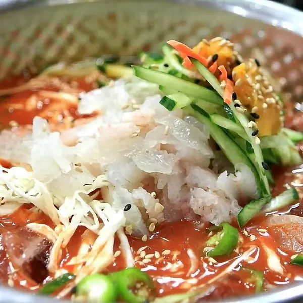 Lezzetli Asya yemeklerinin yakın görüntüsü