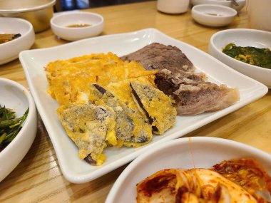 Lezzetli Asya mutfağının yakın görüntüsü