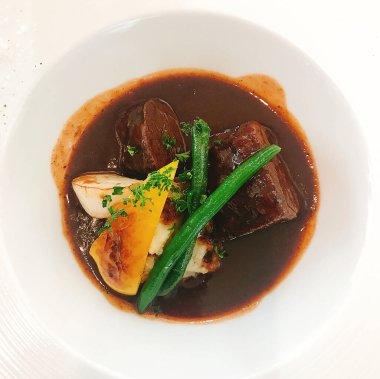 Lezzetli Asya yemeklerinin yakın görüntüsü