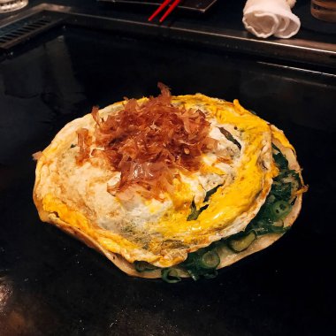 Lezzetli Asya yemeklerinin yakın görüntüsü