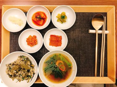 Lezzetli Asya mutfağının yakın görüntüsü