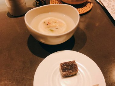 Çorbanın mutfak fotoğrafı.