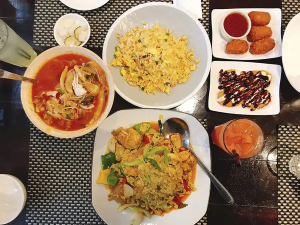 Lezzetli yiyeceklerin en üst görüntüsü