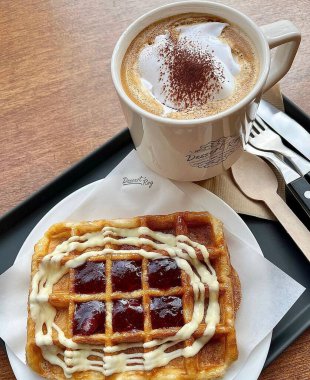 Lezzetli bir tatlı fotoğrafı.