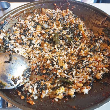 Lezzetli Asya yemeklerinin yakın görüntüsü