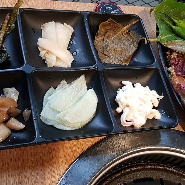 Lezzetli Asya yemeklerinin yakın görüntüsü