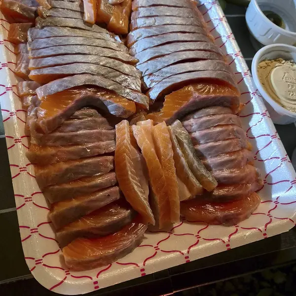 Lezzetli Asya yemeklerinin yakın görüntüsü