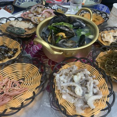 Deniz ürünleri ve deniz ürünleri, kapatın.