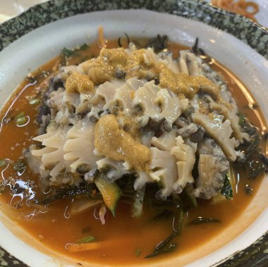 Lezzetli Asya yemeklerinin yakın görüntüsü