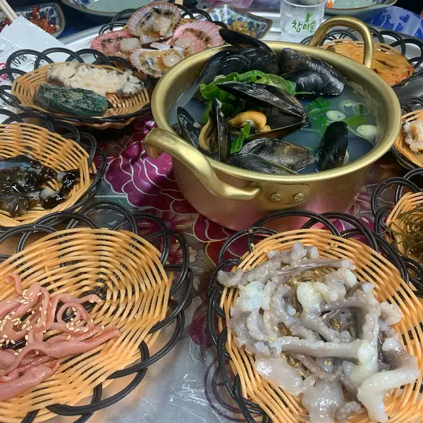 Bir Pazar taze deniz ürünleri