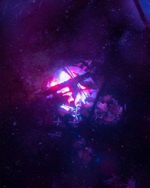 Renkli duman ve su damlalarının soyut arkaplanı