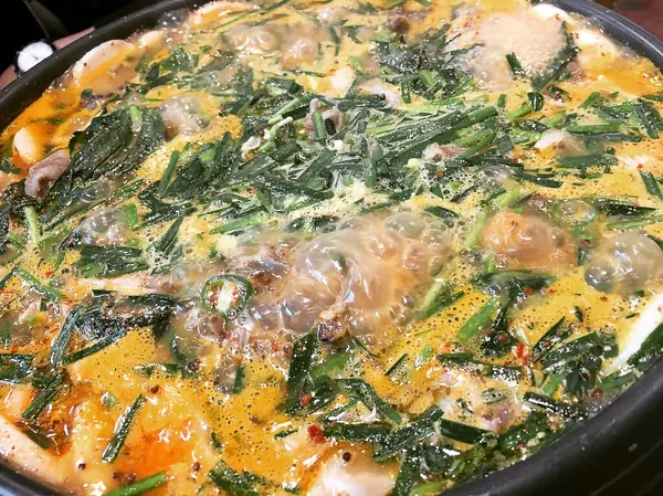 Lezzetli Asya yemeklerinin yakın görüntüsü