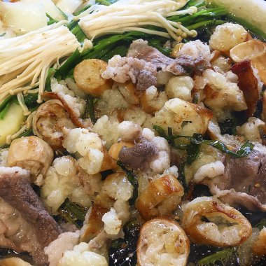 Lezzetli Asya mutfağının yakın görüntüsü