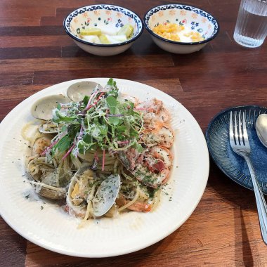 Deniz mahsulleri spagetti makarna