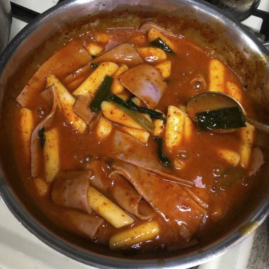 Lezzetli Asya yemeklerinin yakın görüntüsü