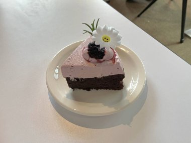 Kremalı ve dutlu çikolatalı pasta.