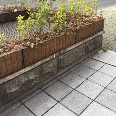 Bir sürü taşı olan eski taş bir duvar.