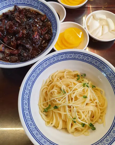 Lezzetli Asya mutfağının yakın görüntüsü