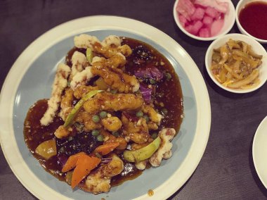 Lezzetli Asya mutfağının yakın görüntüsü