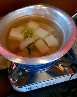 Lezzetli Asya yemeklerinin yakın görüntüsü