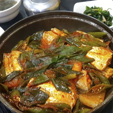 Lezzetli Asya mutfağının yakın görüntüsü